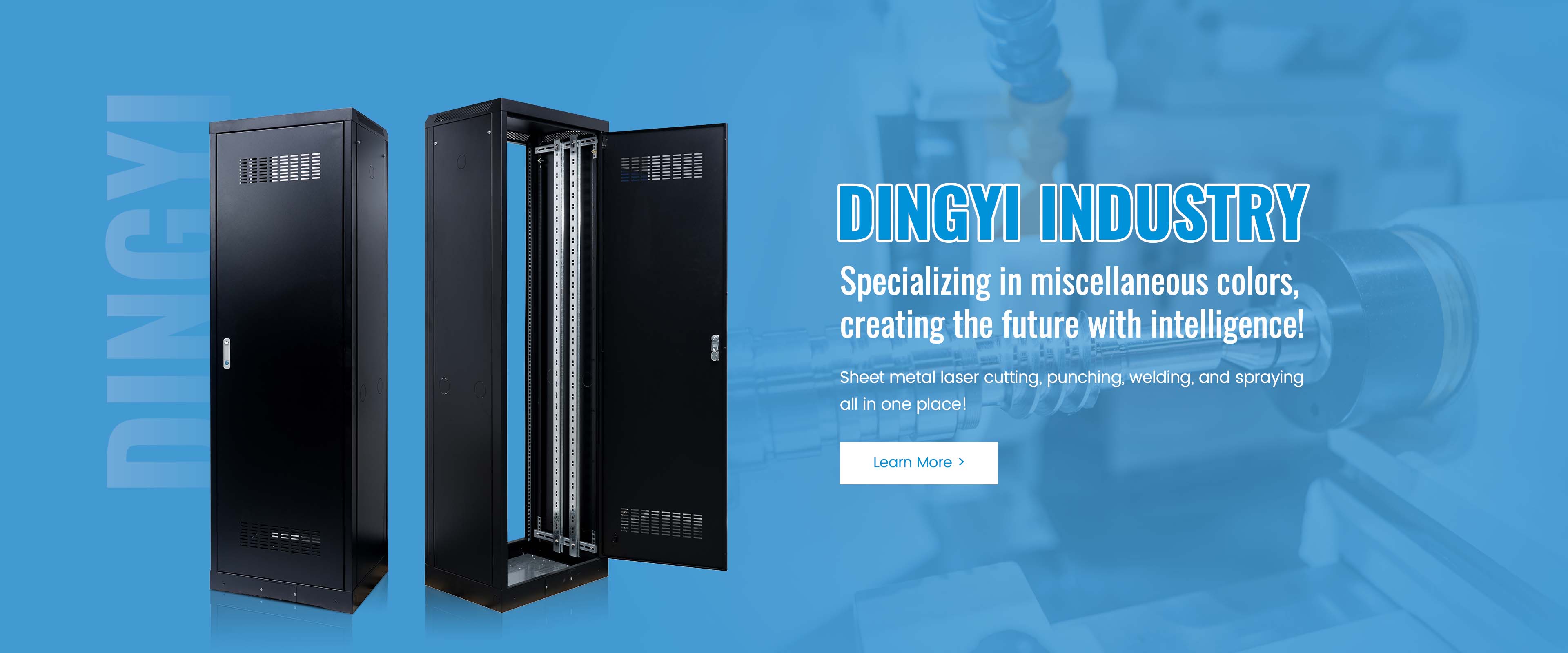 Black powder coating server rack enclosures - precision sheet metal laser cutting by Dingyi