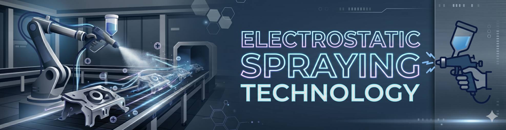 Electrostatic spraying on precision metal parts